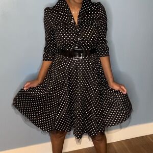 Hearts & Roses Vintage Style Polka Dot Dress